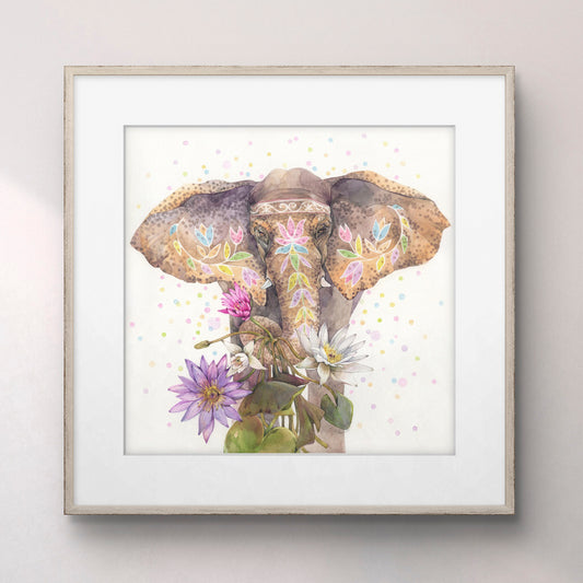 Elsie the Elephant. Original watercolor painting.
