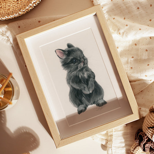 Baby Rabbit. Original watercolor painting.